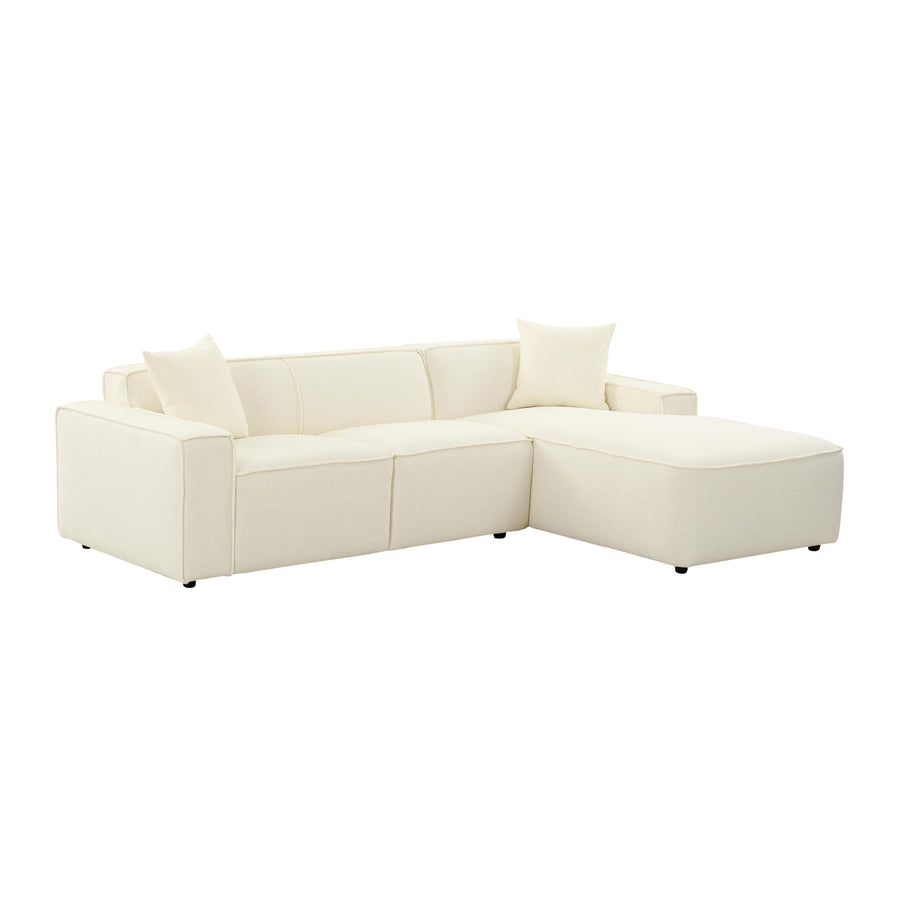 SwayLiving Olafur Cream Linen Sectional - RAF SOFAS + SECTIONALS