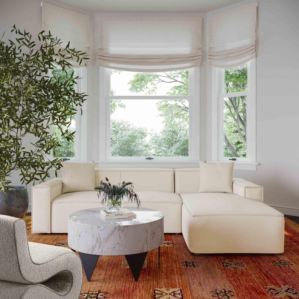 SwayLiving Olafur Cream Linen Sectional - RAF SOFAS + SECTIONALS