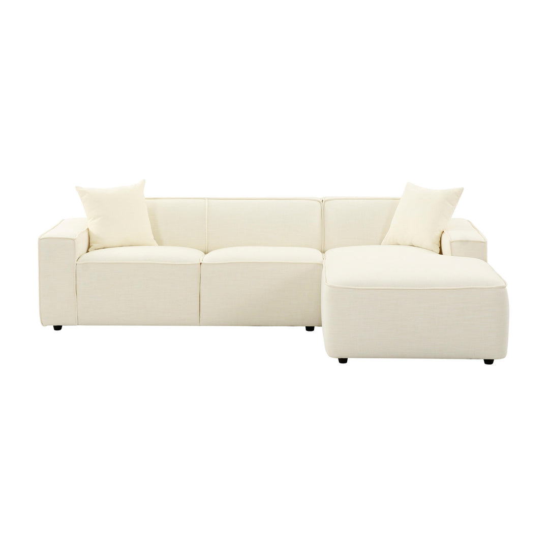 SwayLiving Olafur Cream Linen Sectional - RAF SOFAS + SECTIONALS