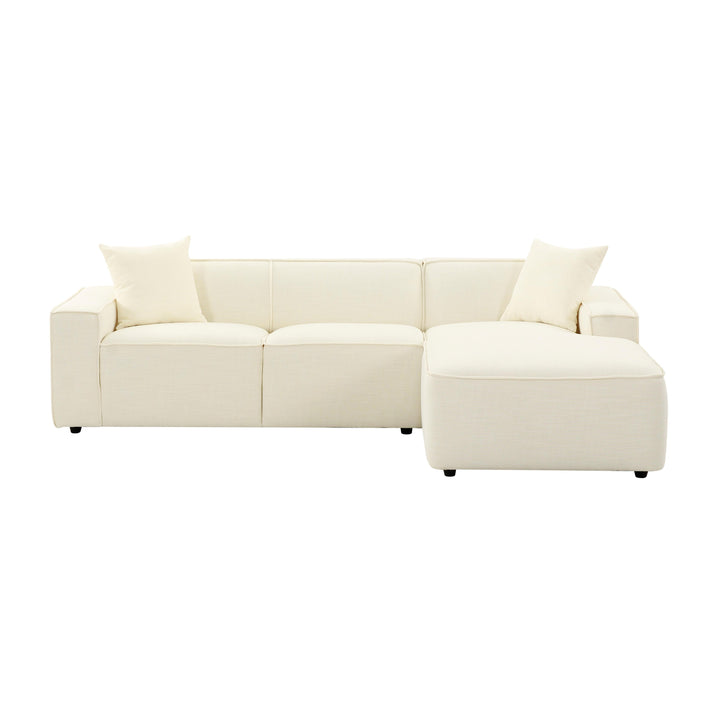 SwayLiving Olafur Cream Linen Sectional - RAF SOFAS + SECTIONALS