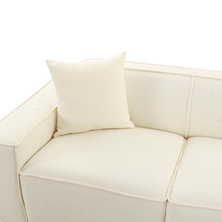 SwayLiving Olafur Cream Linen Sectional - RAF SOFAS + SECTIONALS