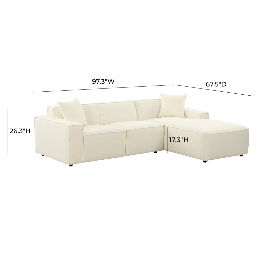 SwayLiving Olafur Cream Linen Sectional - RAF SOFAS + SECTIONALS