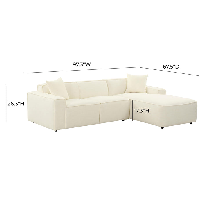 SwayLiving Olafur Cream Linen Sectional - RAF SOFAS + SECTIONALS