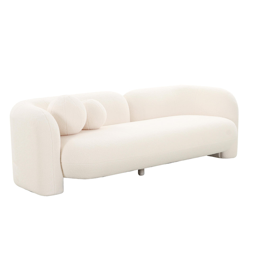 SwayLiving Amelie Cream Faux Fur Sofa SOFAS + SECTIONALS