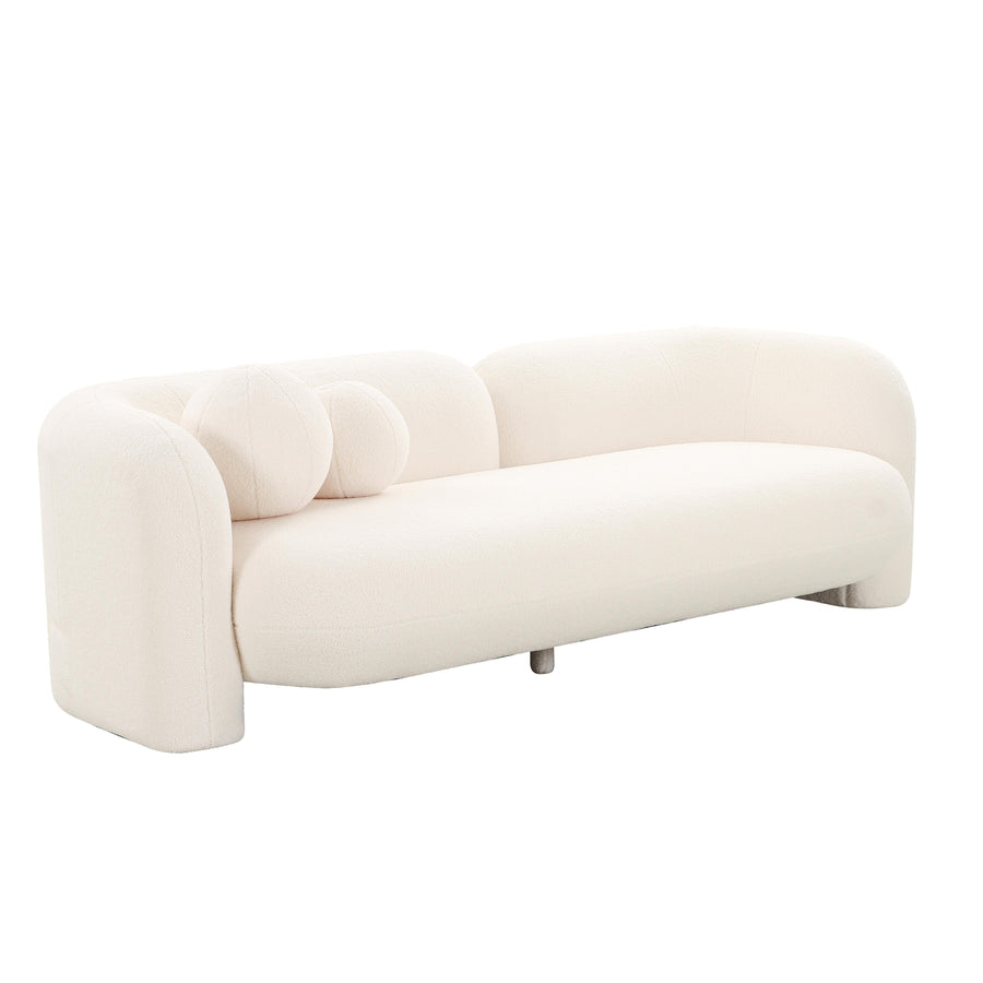 SwayLiving Amelie Cream Faux Fur Sofa SOFAS + SECTIONALS
