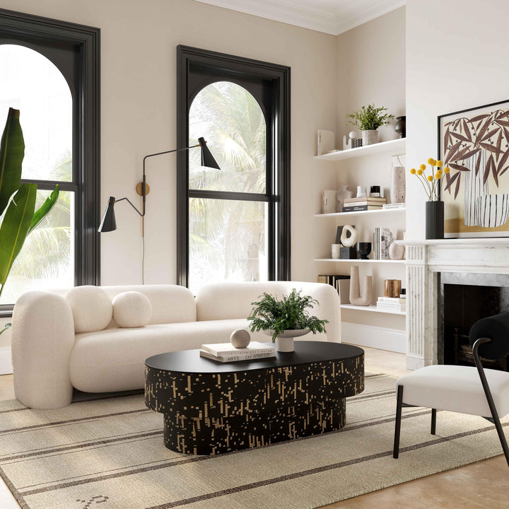 SwayLiving Amelie Cream Faux Fur Sofa SOFAS + SECTIONALS