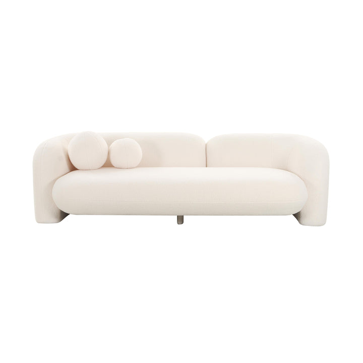 SwayLiving Amelie Cream Faux Fur Sofa SOFAS + SECTIONALS