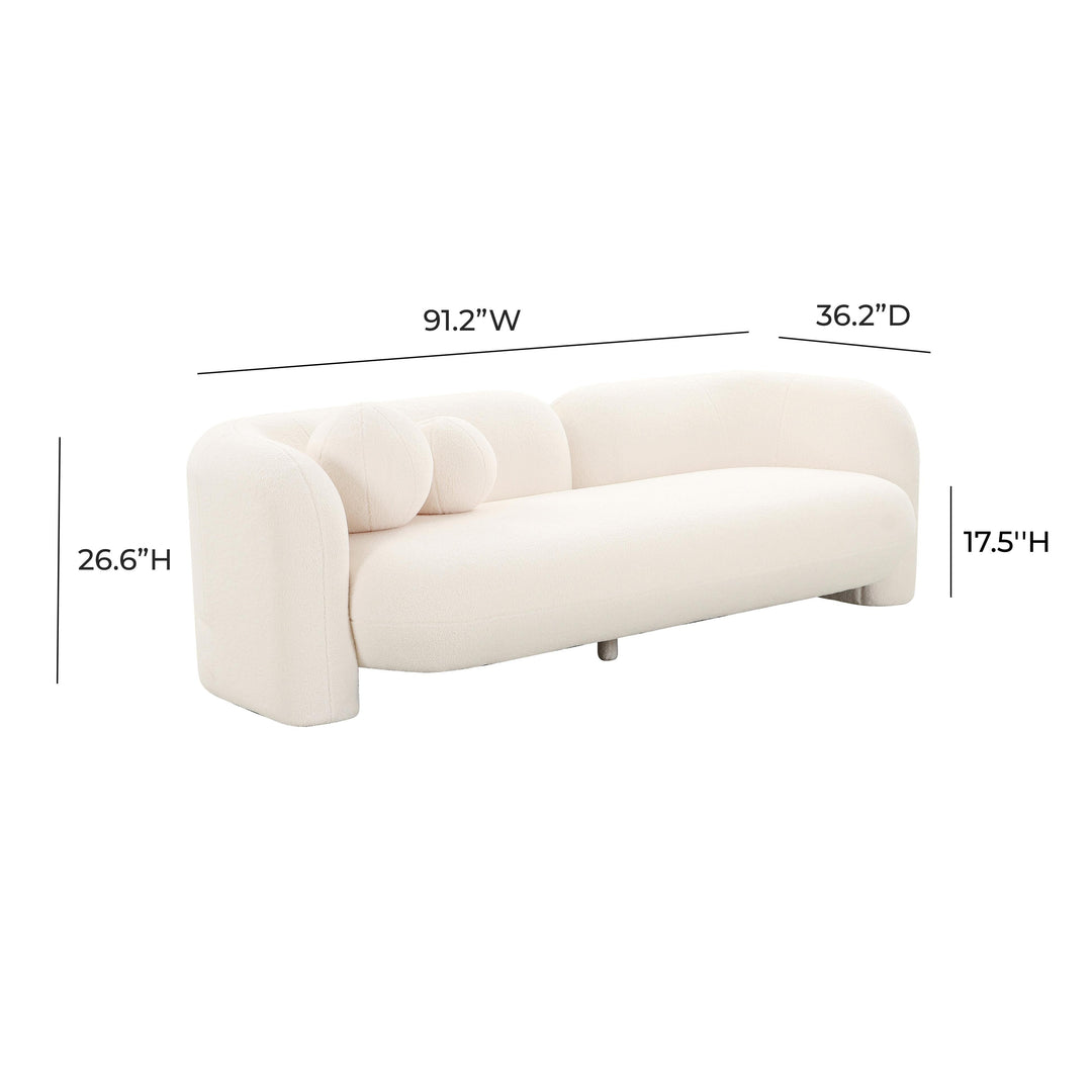 SwayLiving Amelie Cream Faux Fur Sofa SOFAS + SECTIONALS