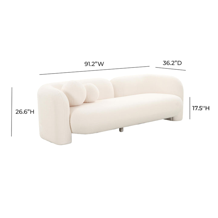 SwayLiving Amelie Cream Faux Fur Sofa SOFAS + SECTIONALS