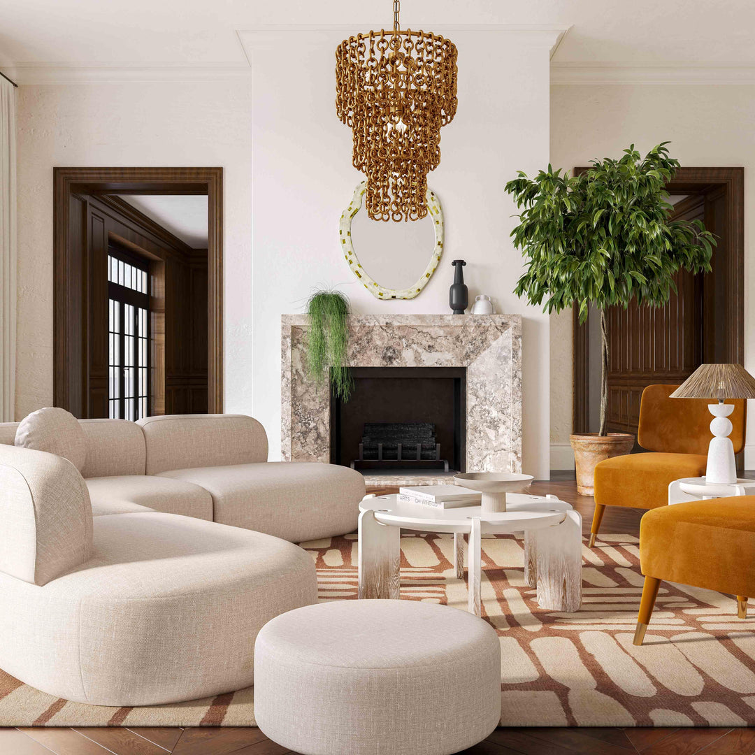 SwayLiving Broohah Beige Linen Sectional SOFAS + SECTIONALS
