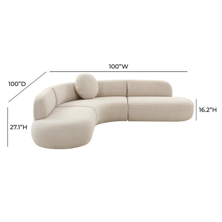 SwayLiving Broohah Beige Linen Sectional SOFAS + SECTIONALS