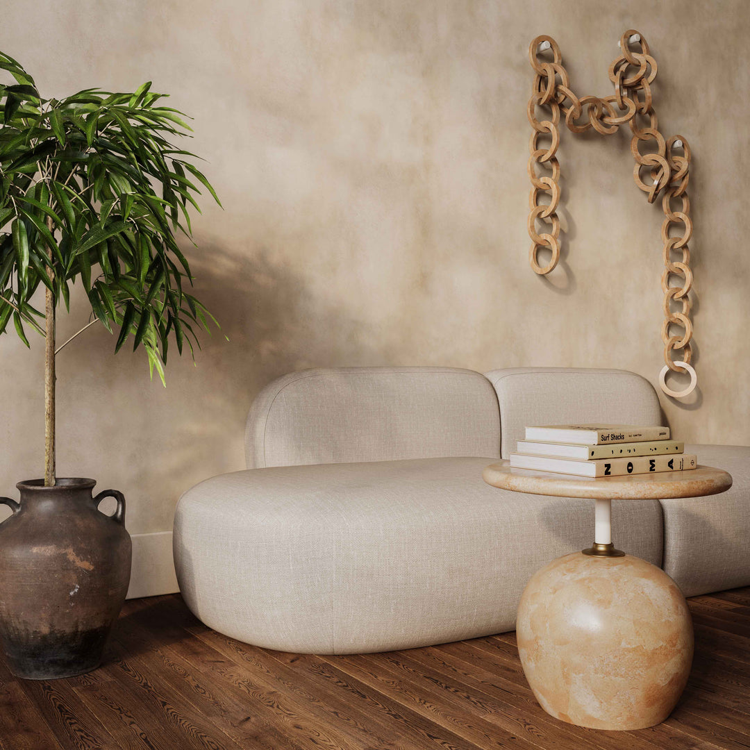 SwayLiving Mire Rose Faux Marble Side Table ACCENT TABLES