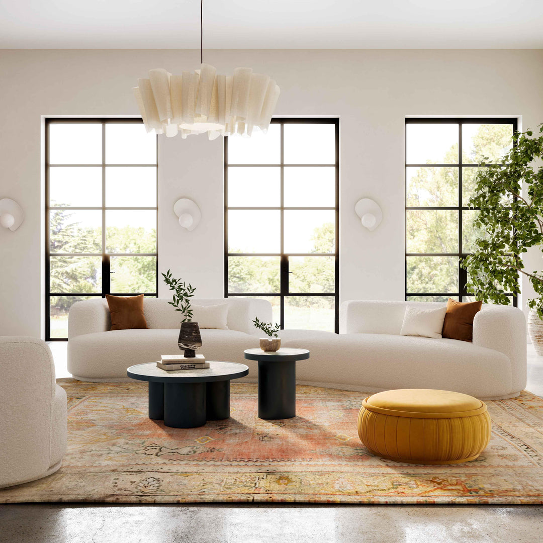 SwayLiving Fickle Cream Boucle 3-Piece Modular Sectional SOFAS + SECTIONALS