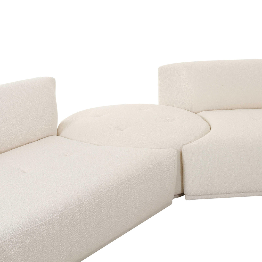 SwayLiving Fickle Cream Boucle 3-Piece Modular Sectional SOFAS + SECTIONALS