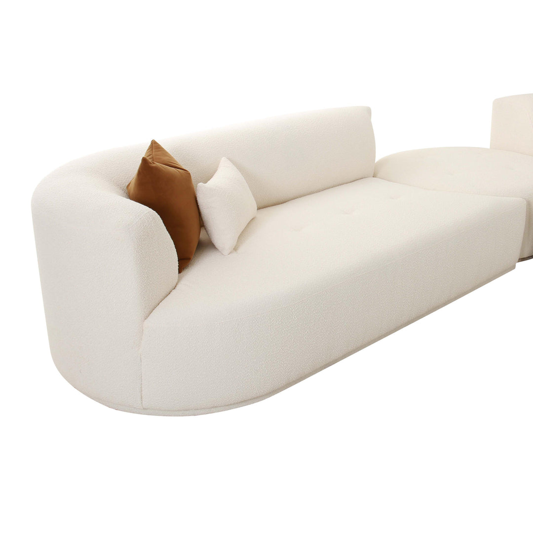 SwayLiving Fickle Cream Boucle 3-Piece Modular Sectional SOFAS + SECTIONALS