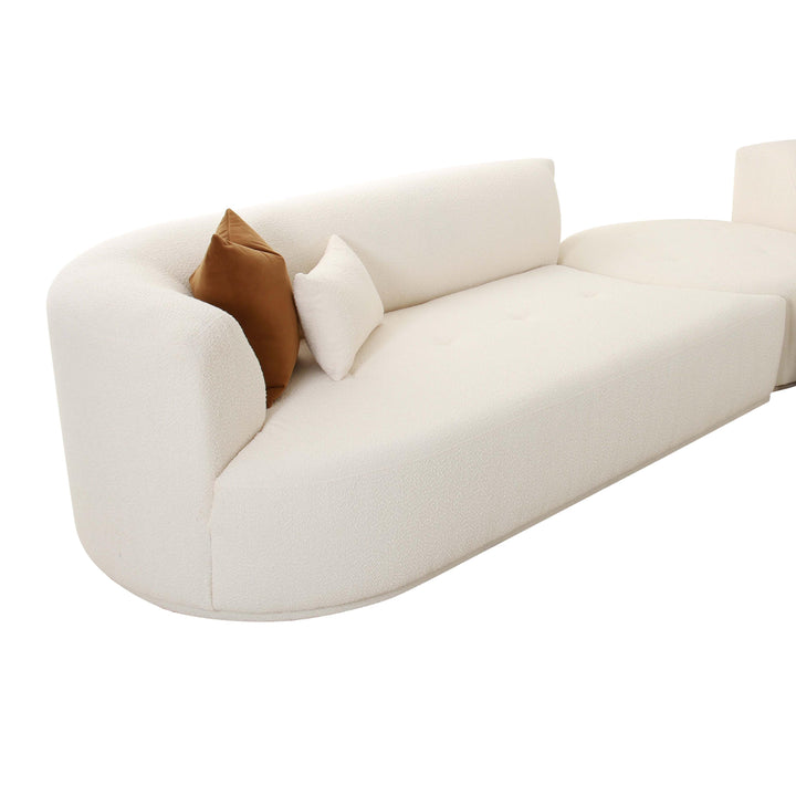 SwayLiving Fickle Cream Boucle 3-Piece Modular Sectional SOFAS + SECTIONALS