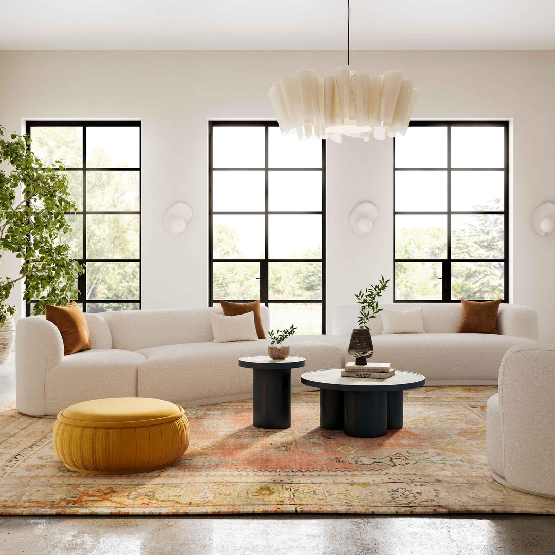 SwayLiving Fickle Cream Boucle 4-Piece Modular RAF Sectional SOFAS + SECTIONALS