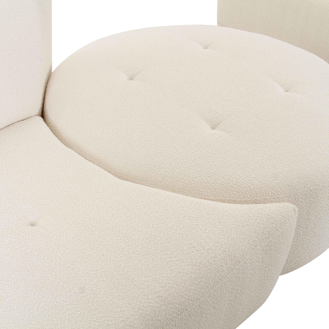 SwayLiving Fickle Cream Boucle 4-Piece Modular RAF Sectional SOFAS + SECTIONALS