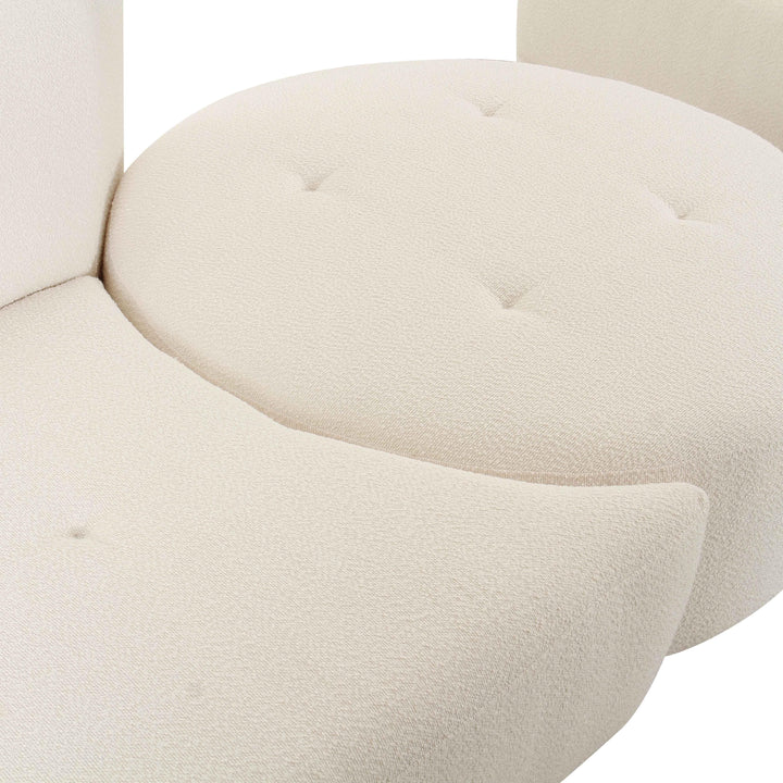 SwayLiving Fickle Cream Boucle 4-Piece Modular RAF Sectional SOFAS + SECTIONALS