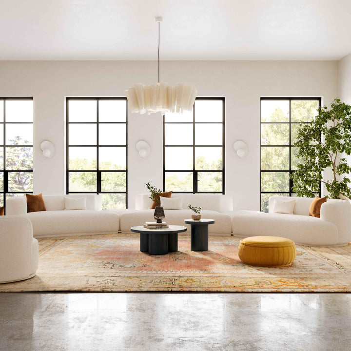 SwayLiving Fickle Cream Boucle 5-Piece Modular Sectional SOFAS + SECTIONALS