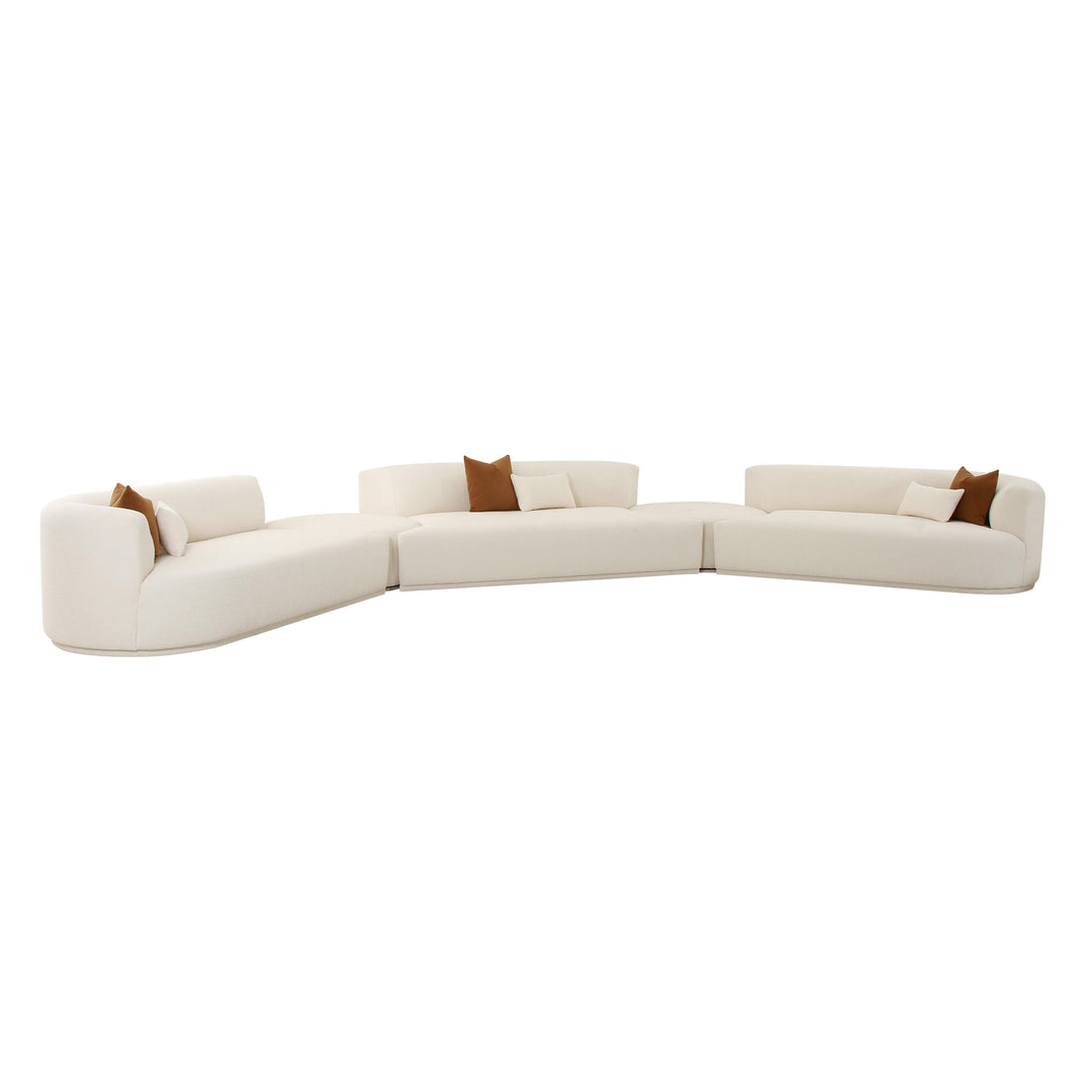 SwayLiving Fickle Cream Boucle 5-Piece Modular Sectional SOFAS + SECTIONALS
