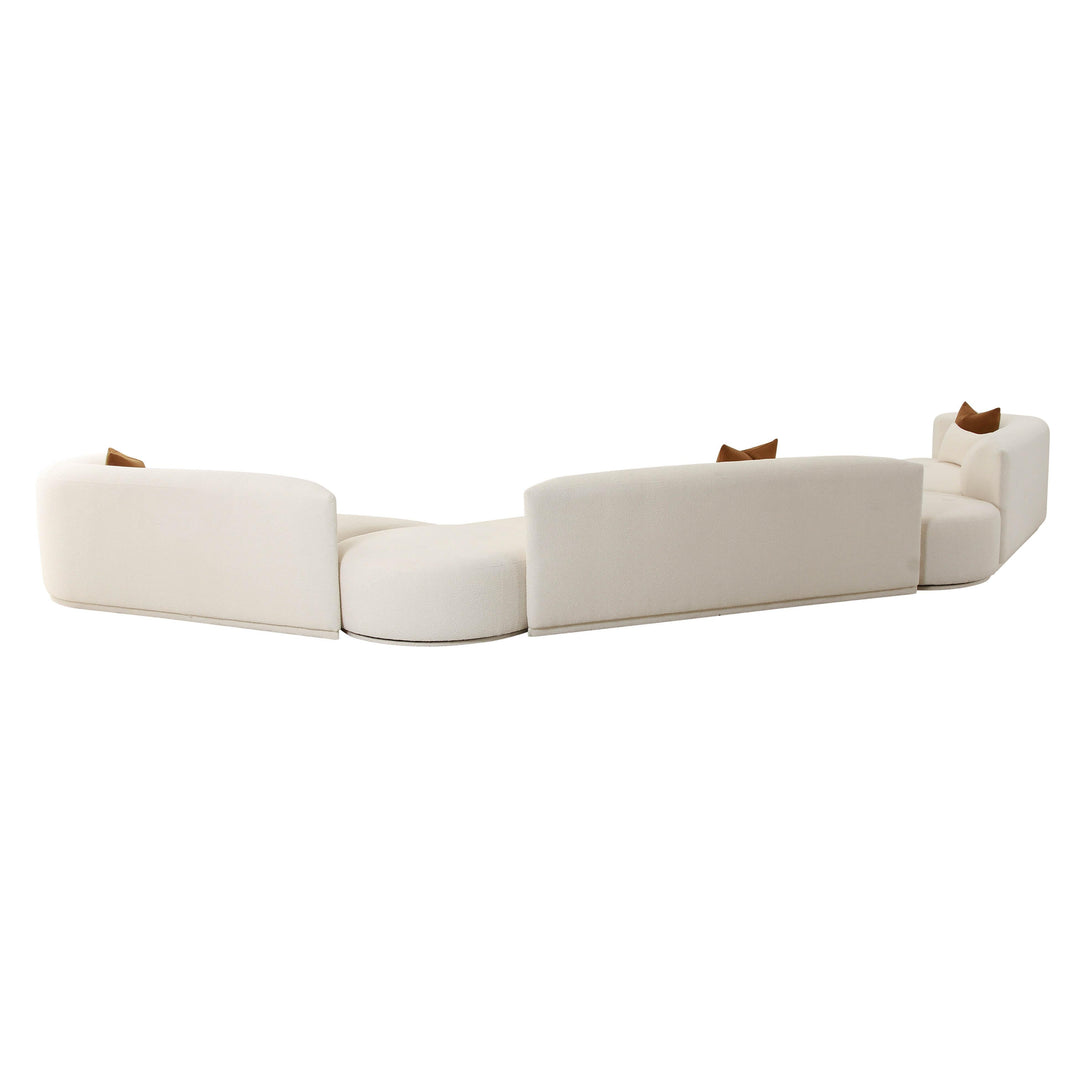 SwayLiving Fickle Cream Boucle 5-Piece Modular Sectional SOFAS + SECTIONALS