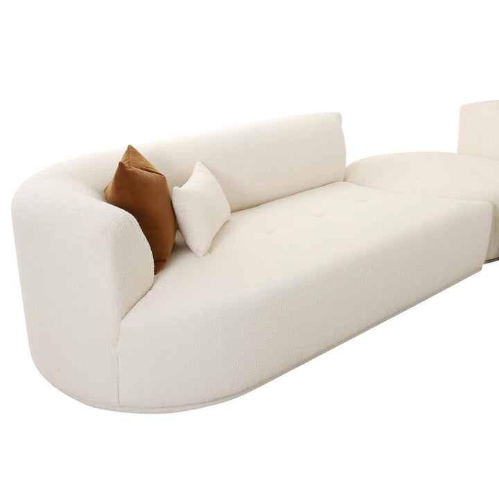SwayLiving Fickle Cream Boucle 5-Piece Modular Sectional SOFAS + SECTIONALS