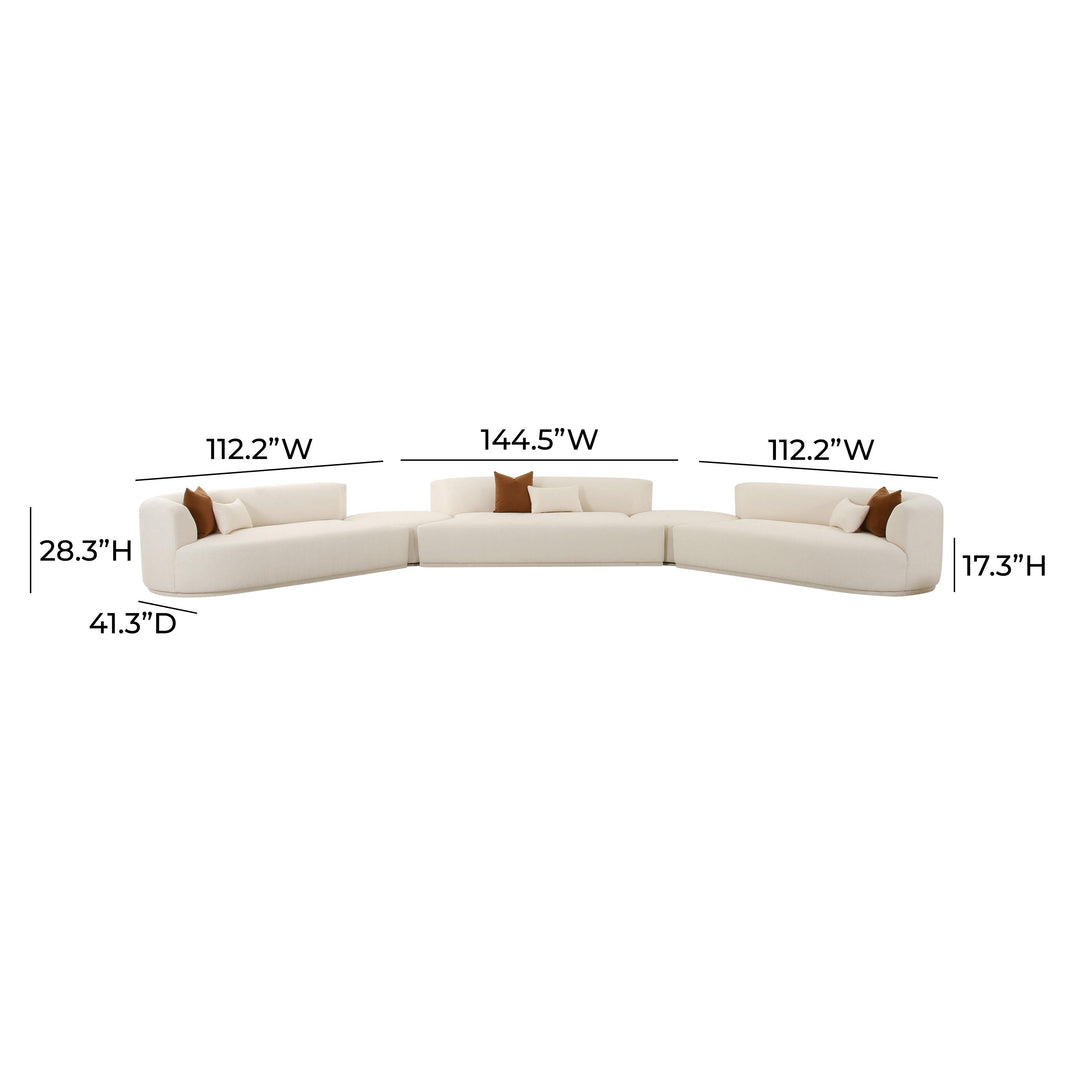 SwayLiving Fickle Cream Boucle 5-Piece Modular Sectional SOFAS + SECTIONALS