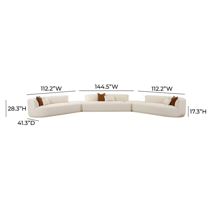 SwayLiving Fickle Cream Boucle 5-Piece Modular Sectional SOFAS + SECTIONALS
