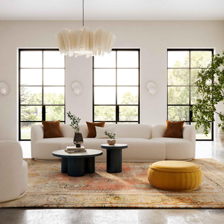 SwayLiving Fickle Cream Boucle 3-Piece Modular Sofa SOFAS + SECTIONALS