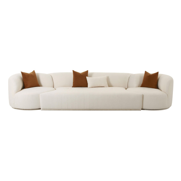 SwayLiving Fickle Cream Boucle 3-Piece Modular Sofa SOFAS + SECTIONALS