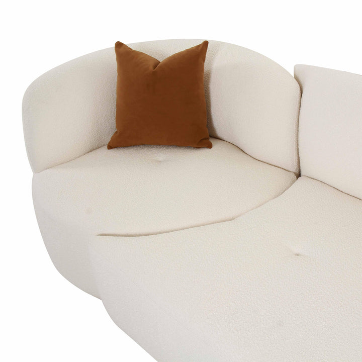 SwayLiving Fickle Cream Boucle 3-Piece Modular Sofa SOFAS + SECTIONALS