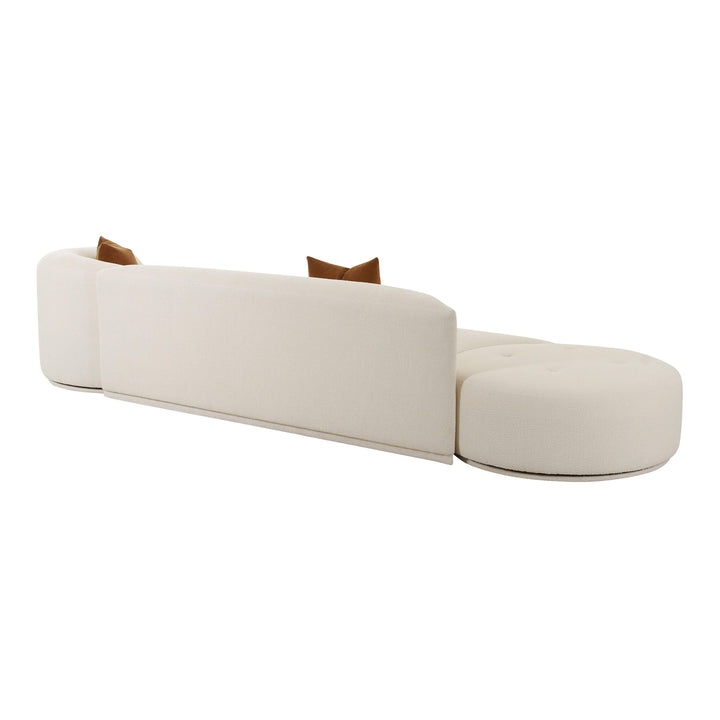 SwayLiving Fickle Cream Boucle 3-Piece Chaise Modular Sofa SOFAS + SECTIONALS