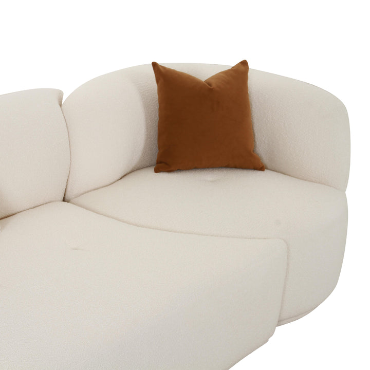 SwayLiving Fickle Cream Boucle 3-Piece Chaise Modular Sofa SOFAS + SECTIONALS