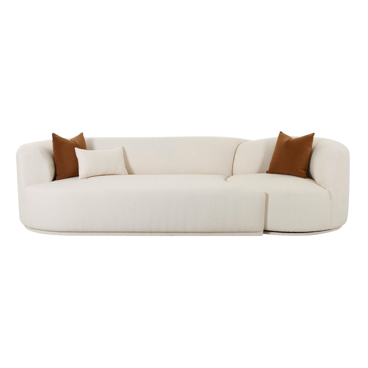 SwayLiving Fickle Cream Boucle 2-Piece Modular LAF Sofa SOFAS + SECTIONALS