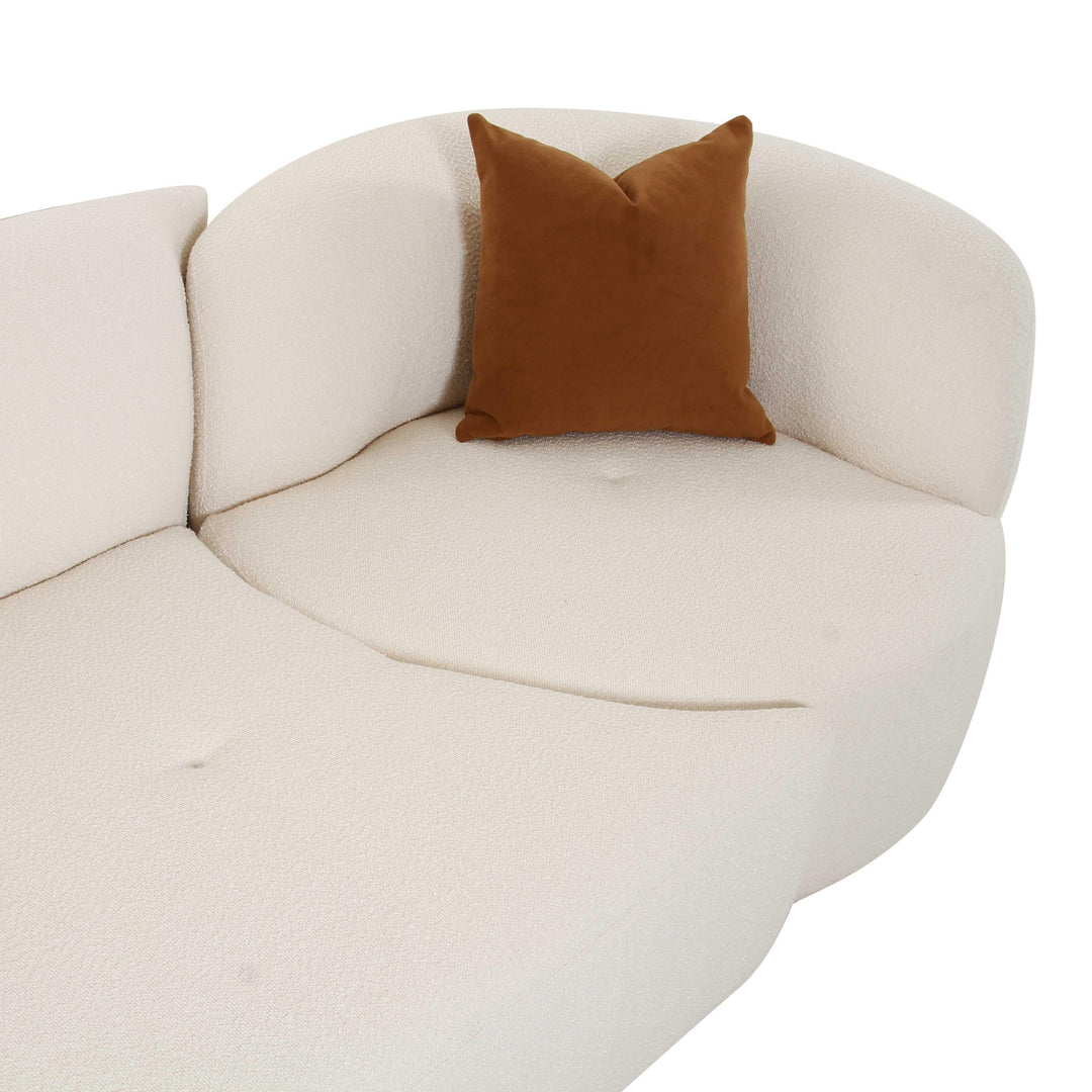 SwayLiving Fickle Cream Boucle 2-Piece Modular LAF Sofa SOFAS + SECTIONALS