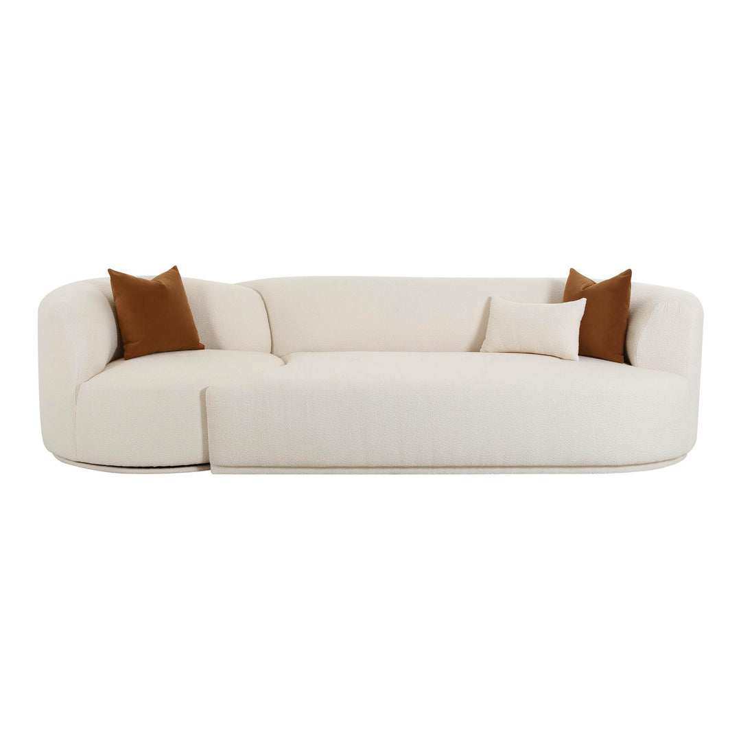 SwayLiving Fickle Cream Boucle 2-Piece Modular RAF Sofa SOFAS + SECTIONALS