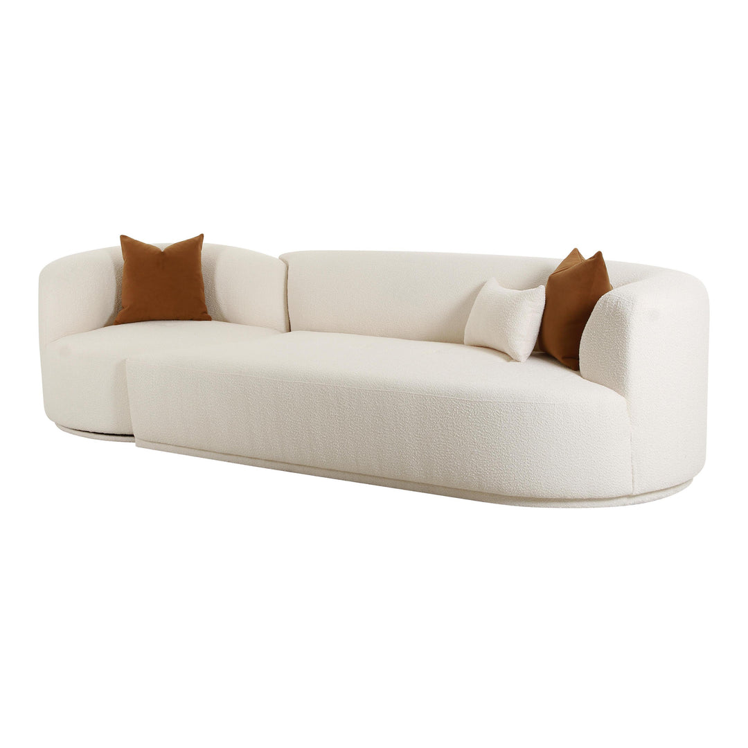 SwayLiving Fickle Cream Boucle 2-Piece Modular RAF Sofa SOFAS + SECTIONALS