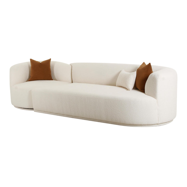 SwayLiving Fickle Cream Boucle 2-Piece Modular RAF Sofa SOFAS + SECTIONALS