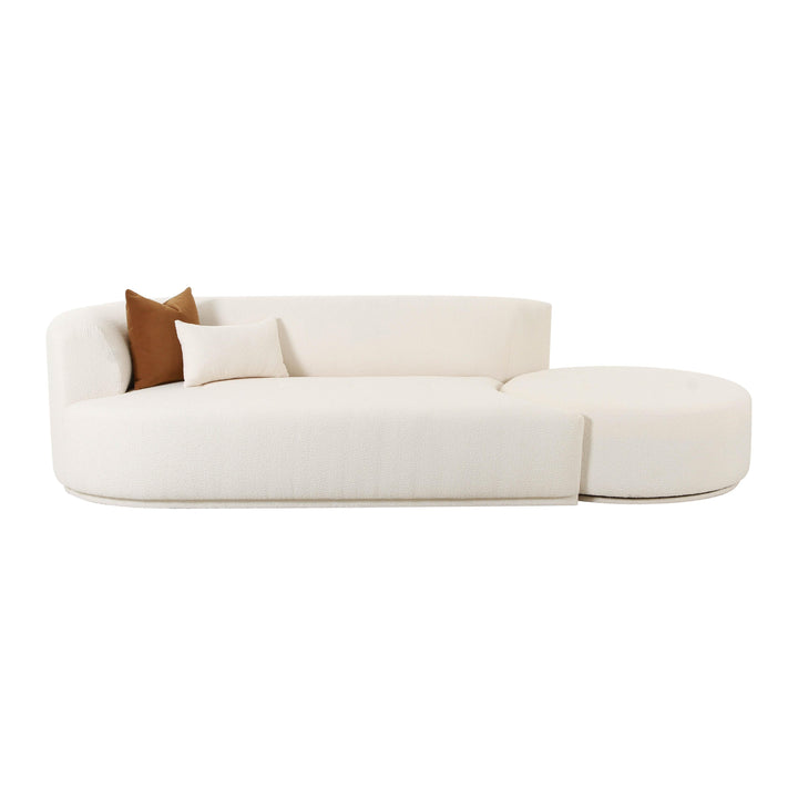 SwayLiving Fickle Cream Boucle 2-Piece Chaise Modular LAF Sofa SOFAS + SECTIONALS