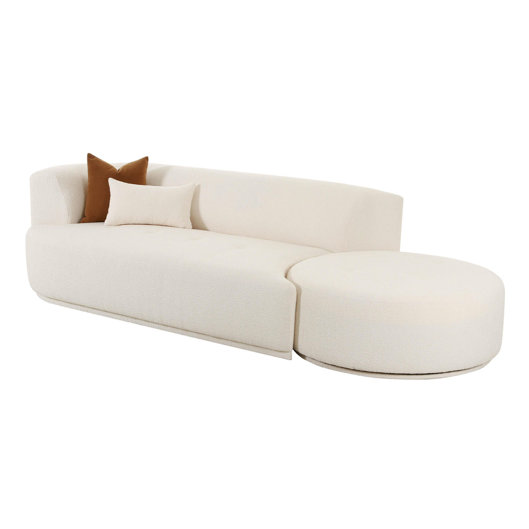 SwayLiving Fickle Cream Boucle 2-Piece Chaise Modular LAF Sofa SOFAS + SECTIONALS