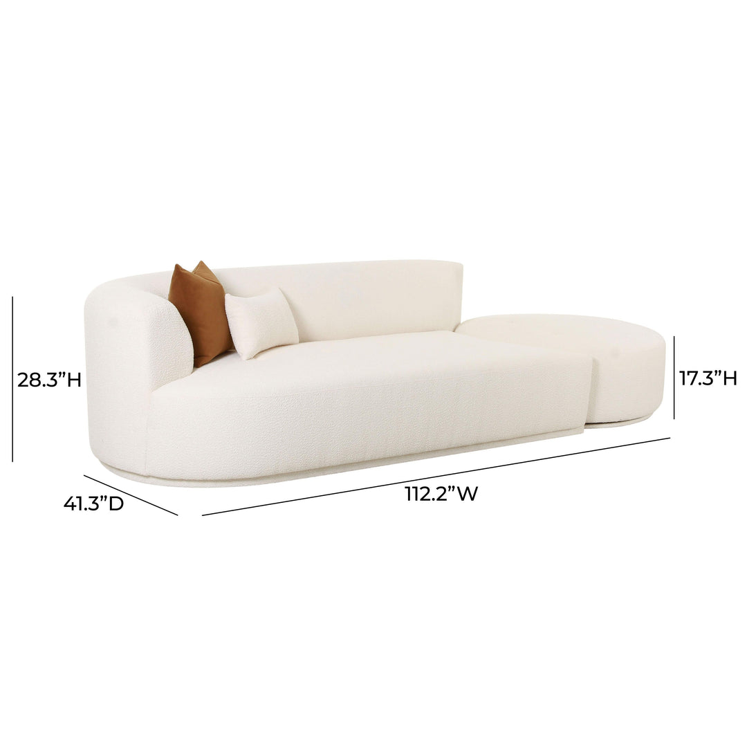 SwayLiving Fickle Cream Boucle 2-Piece Chaise Modular LAF Sofa SOFAS + SECTIONALS