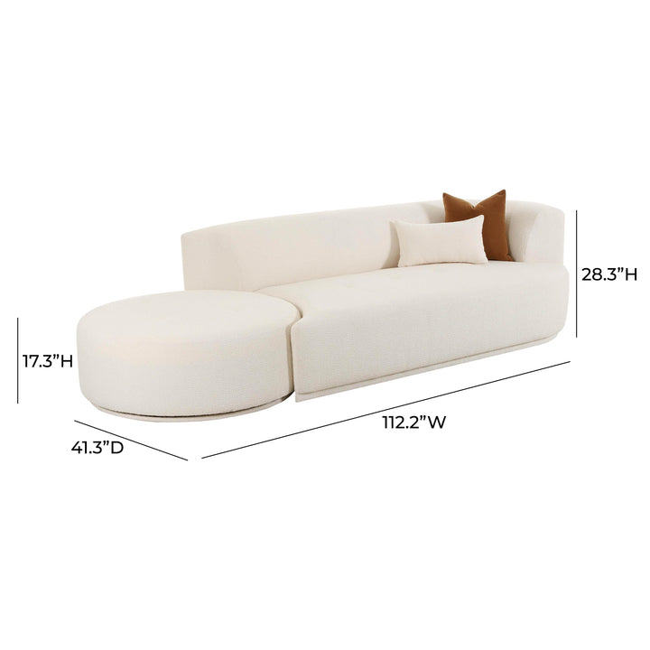 SwayLiving Fickle Cream Boucle 2-Piece Chaise Modular RAF Sofa SOFAS + SECTIONALS