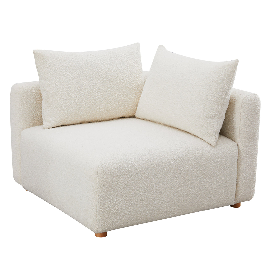 SwayLiving Hangover Cream Boucle Modular Corner Chair ACCENT + LOUNGE CHAIRS