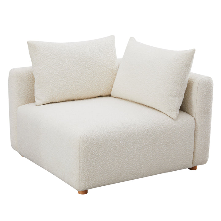 SwayLiving Hangover Cream Boucle Modular Corner Chair ACCENT + LOUNGE CHAIRS