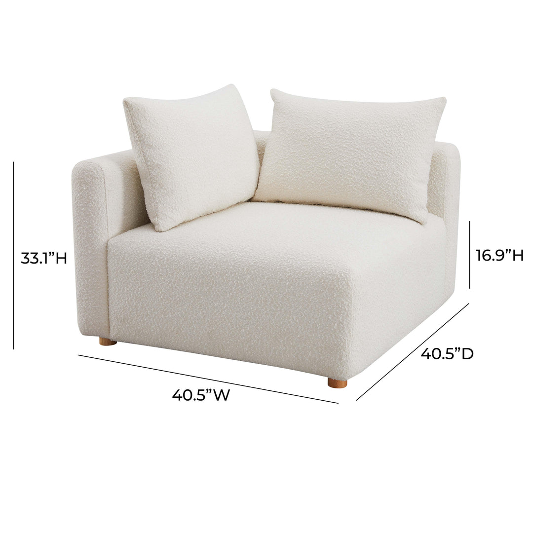 SwayLiving Hangover Cream Boucle Modular Corner Chair ACCENT + LOUNGE CHAIRS