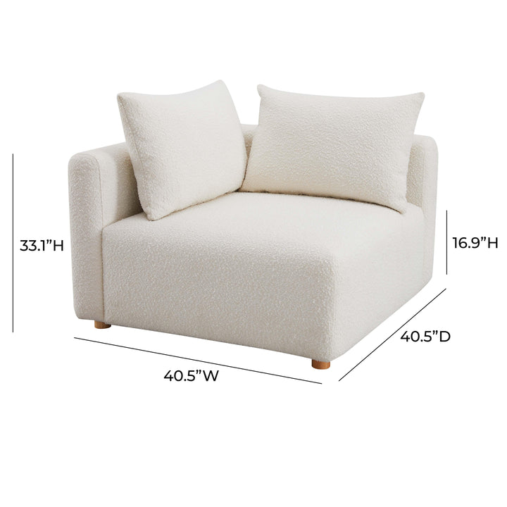 SwayLiving Hangover Cream Boucle Modular Corner Chair ACCENT + LOUNGE CHAIRS