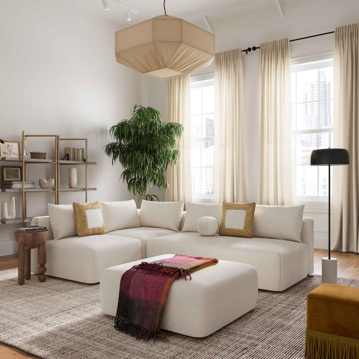 SwayLiving Hangover Cream Boucle 145" Long Sofa SOFAS + SECTIONALS