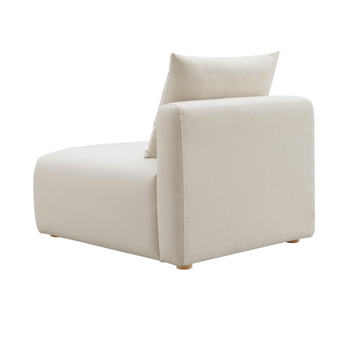 SwayLiving Hangover Cream Linen Modular Armless Chair ACCENT + LOUNGE CHAIRS