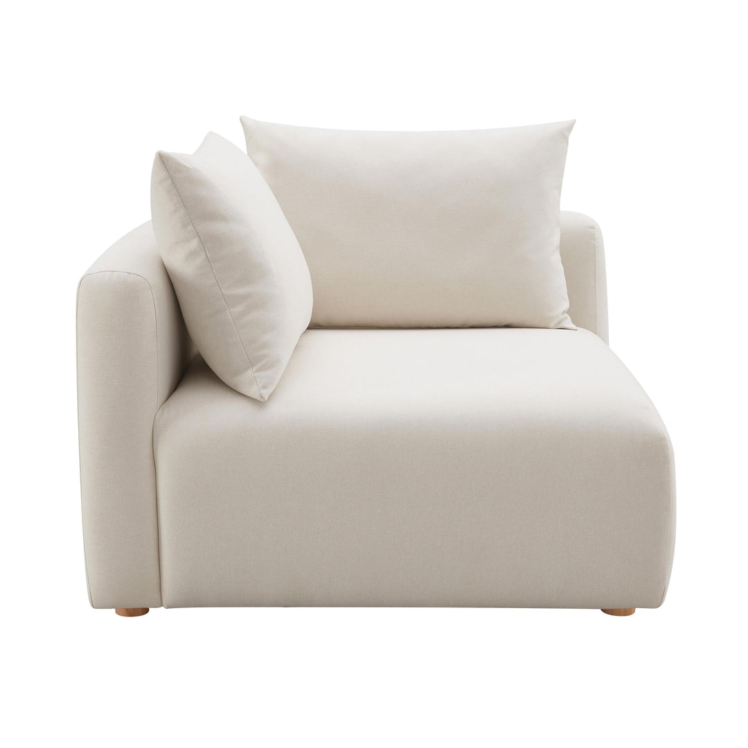 SwayLiving Hangover Cream Linen Modular Corner Chair ACCENT + LOUNGE CHAIRS
